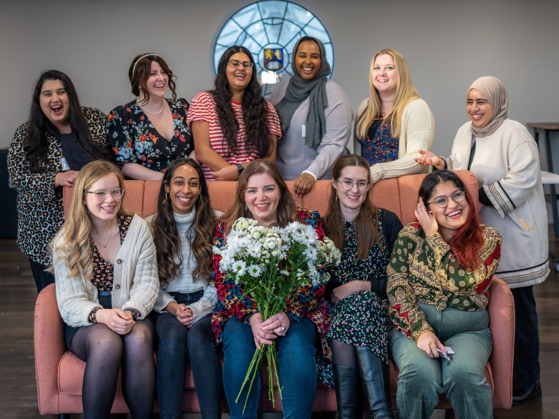 Photo shows some of the DAISY PCOS leaders sat together posed for a portrait image.