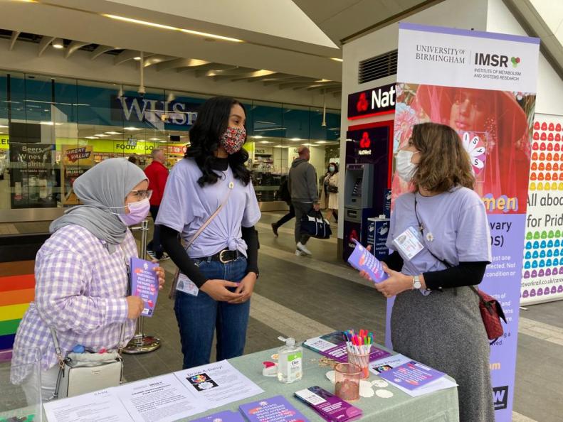 Photo shows some of the DAISY PCOS leaders and researchers running a public engagement event together in Birmingham